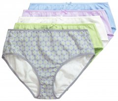 Ulla Popken 849202 Gemusterte Slips 6er-Pack Grau