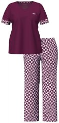 Ulla Popken 849850 Pyjama mit Karomuster Beerenrot