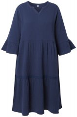 Ulla Popken 849856 Kleid mit Volants Dunkelblau