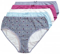 Ulla Popken 850077 Gemusterte Slips 5er-Pack Hellblau