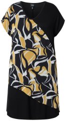 Ulla Popken 850406 Gemustertes Chiffonkleid Schwarz