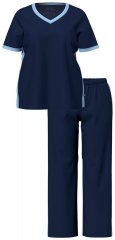 Ulla Popken 851245 Pyjama mit Streifen Dunkelblau