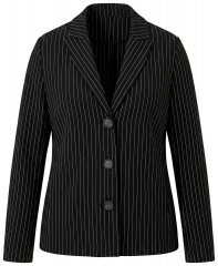 Ulla Popken 851341 Nadelstreifen-Blazer mit Stretch Schwarz