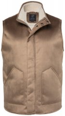JP1880 851516 Weste in Velourslederoptik mit Teddyfutter Beige