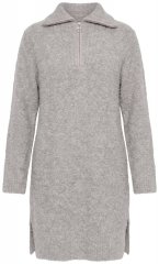 Ulla Popken 851563 Langärmliges Strickkleid Beige