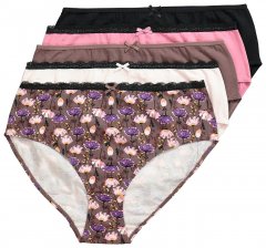 Ulla Popken 851711 Geblümte Slips 5er-Pack Braun