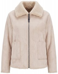 Ulla Popken 851823 Jacke in Wildlederoptik Wollweiß