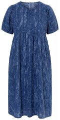 Ulla Popken 852214 Gestreiftes Midikleid Dunkelblau
