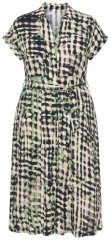 Ulla Popken 852257 Gemustertes Maxikleid Taupe