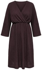 Ulla Popken 852307 Langärmliges Wickelkleid Mahagonibraun