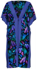 Ulla Popken 852333 Gemustertes Kleid mit Tunnelzug Flieder