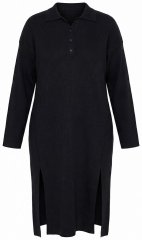 Ulla Popken 852630 Langärmliges Strickkleid Schwarz