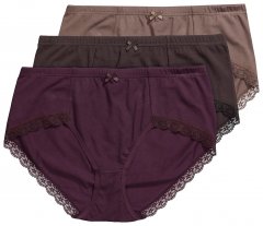 Ulla Popken 852698 Slips 3er-Pack Braun