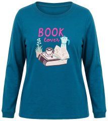 Ulla Popken 852710 Homewear-Pullover mit langen Ärmeln Petrol