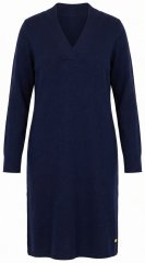 Ulla Popken 853077 Langärmliges Strickkleid Dunkelblau