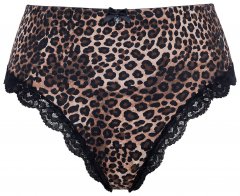 Ulla Popken 853106 Strings mit Animal-Print Schwarz