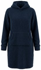 Ulla Popken 853353 Homewear-Kleid mit Kapuze Dunkelblau