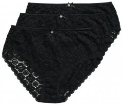 Ulla Popken 853495 Geblümte Slips 3er-Pack Schwarz