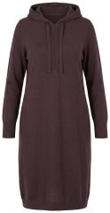 Ulla Popken 853669 Langärmliges Strickkleid mit Kapuze Mahagonibraun