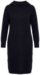 Ulla Popken 853669 Langärmliges Sweatkleid mit Kapuze Dunkelblau