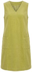 Ulla Popken 853697 Ärmelloses Cordkleid mit Taschen Hellgrün
