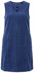 Ulla Popken 853697 Ärmelloses Cordkleid mit V-Ausschnitt Dunkelblau