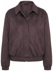 Ulla Popken 853792 Jacke in Wildlederoptik Braun