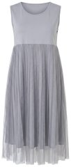 Ulla Popken 853879 Midikleid in A-Linie Grau