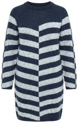 Ulla Popken 854095 Langärmliges Strickkleid Dunkelblau