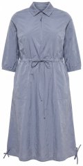 Ulla Popken 854413 Midikleid mit Tunnelzug Grau