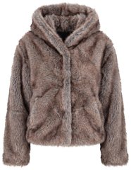 Ulla Popken 854617 Kunstfelljacke Beige