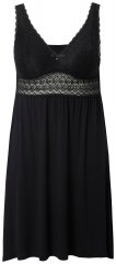 Ulla Popken 855428 Negligé mit Spitze Schwarz