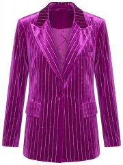 Ulla Popken 855499 Samtblazer mit Strasssteinen Magenta