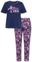 Ulla Popken 856141 Pyjama mit langen Ärmeln Dunkelblau