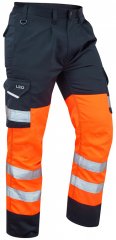 Leo Bideford Cargo Pants Hi-Vis Orange/Navy
