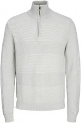 Jack & Jones HUGO Knitted Sweater with Half Zipper Cool Gray