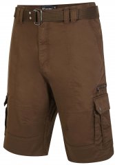 Kam Jeans 343 Cargo Stretch Shorts with Belt Khaki