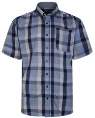Kam Jeans 6242 Casual Checked Shirt Blue