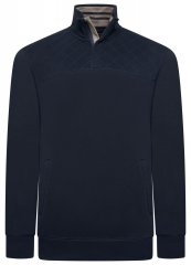 Kam Jeans 7092 Sweatshirt mit halbem Reißverschluss Navyblau