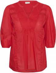 Kaffe Curve Karlia 3/4 Sleeve Blouse Red