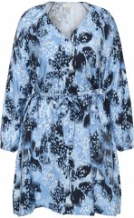 Kaffe Curve Aliana Dress Blue Flower Animal