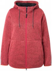 Ulla Popken Sweater Knit Fleece Hoodie Coral