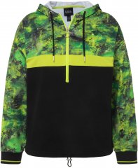 Ulla Popken Mineral Print Quick Dry Hoodie Black