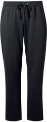 Ulla Popken Basic Drawstring Elastic Waist Cotton Blend Joggers Black