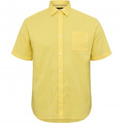 North Latitude Shirt Linen Cotton Short Sleeve Yellow