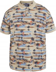 North Latitude 61133 Allover-Print Piqué-Poloshirt Sand