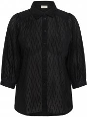 Kaffe Curve Gabby Hemd mit verkürzten Ärmeln Schwarz