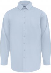 D555 Oliver Fleckenabweisendes Bügelfreies Stretch-Langarmhemd Hellblau