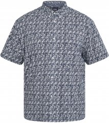 North Latitude 61114 Allover-Print Jerseyshirt Marineblau