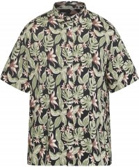 North Latitude 61357 Allover-Print Viskosehemd Schwarz